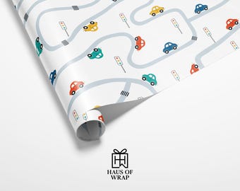 Cars Wrapping Paper | Kids Birthday, Baby Shower & Newborn Gift Wrap
