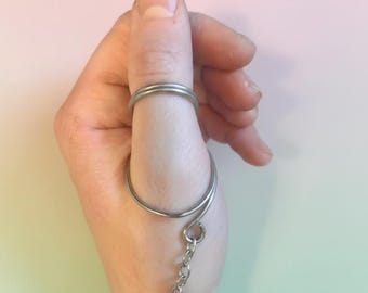 Anillo de soporte para la artritis del pulgar / Anillo de férula ajustable para el pulgar / Estabilizador de la articulación CMC / Soporte para el pulgar de plata hecho a mano / Joyería para la artritis