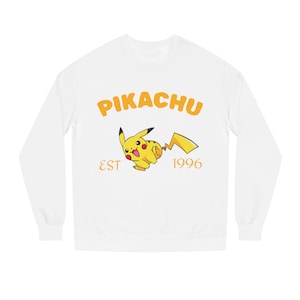 Pikachu-Inspired Sweatshirt – Cute Electric Mouse Center Print | Anime Gamer Gift | Kawaii Unisex Crewneck | Cozy Pokemon-Style Pullover