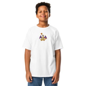 Charizard Kids Shirt – Big Center Embroidered Look | Fire Dragon Tee | Pokemon-Inspired Gift for Boys & Girls | Youth T-Shirt / Toddler Tee