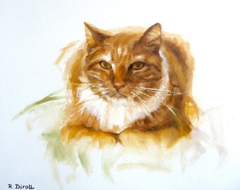Leo The Orange Cat Feline Art Pet Portrait