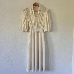 White Flowy Dress Vintage - Etsy