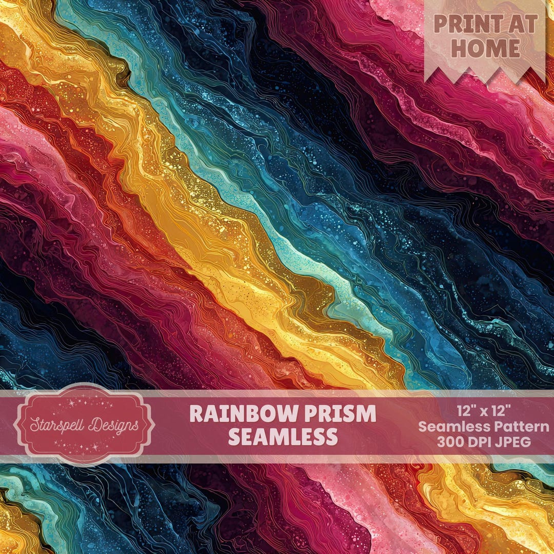 Prism Pattern Colorful Rainbow Prism Seamless Pattern | Vibrant Alcohol Ink Marble, Colorful ...