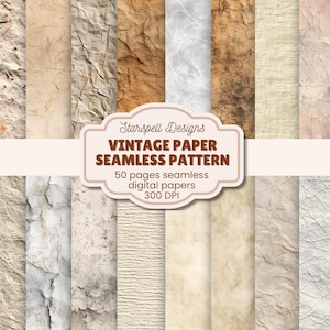 Vintage Papier Texturen: Beunruhigt Scrapbook Muster (Digitaler Download, 50 JPGs 12 &quot;x 12&quot;&quot;)