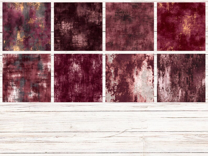 Burgundy Grunge Seamless Patterns | 32 Dark Red Neutral Distressed ...