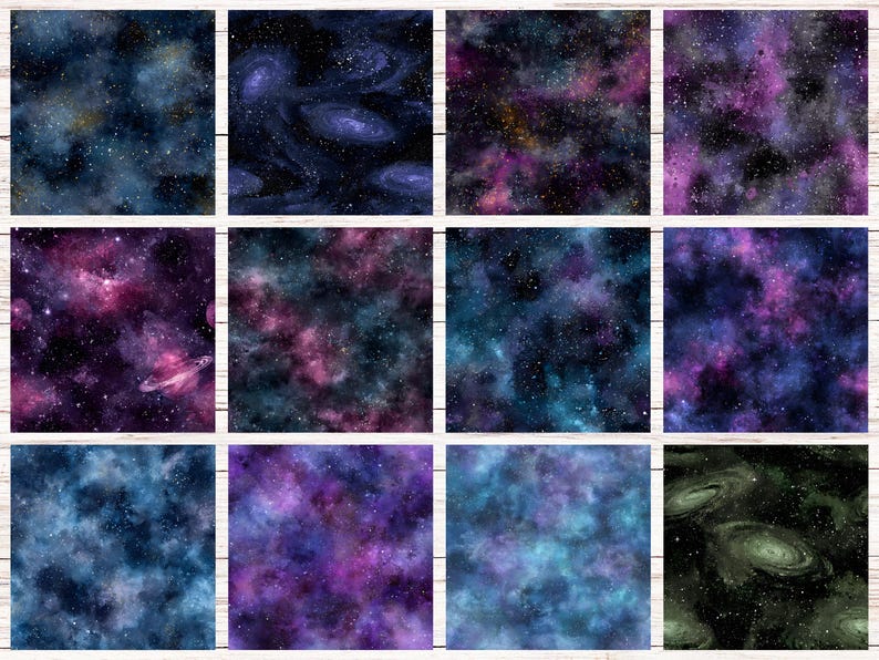 Galaxy Grunge Seamless Patterns | 30 Cosmic Distressed Digital Papers ...