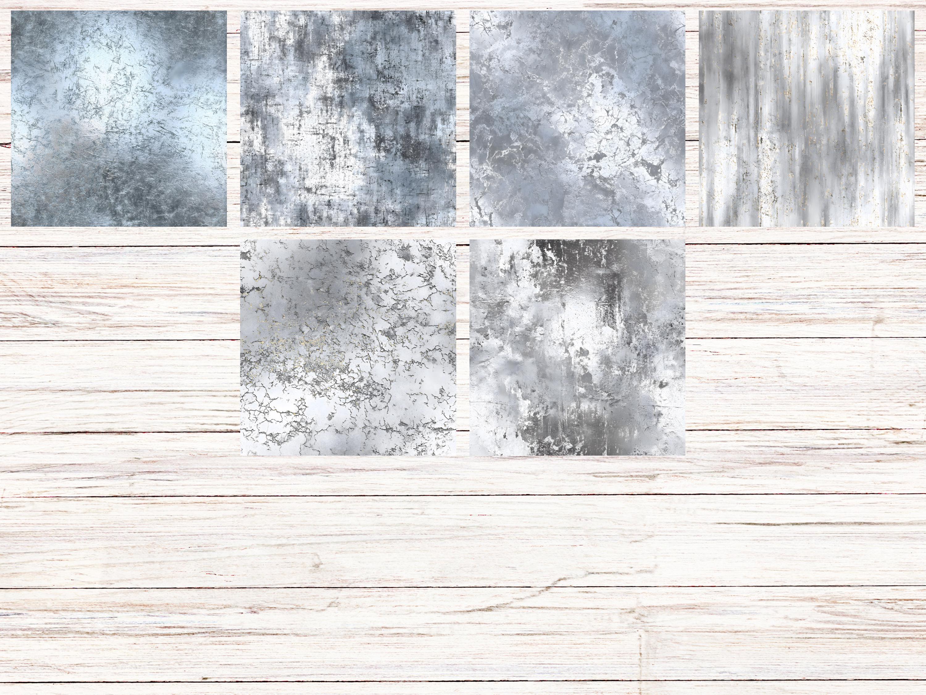 Silver Grunge Seamless Patterns | 30 Distressed Metallic Texture ...