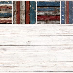 Rustic Americana Wood Seamless Patterns | Patriotic Digital Papers for Scrapbooking, Crafts, Fourth of July, Vintage & Farmhouse Projects image 5