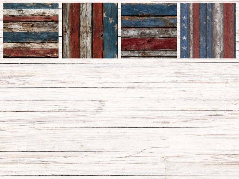 Rustic Americana Wood Seamless Patterns | Patriotic Digital Papers for Scrapbooking, Crafts, Fourth of July, Vintage & Farmhouse Projects image 5