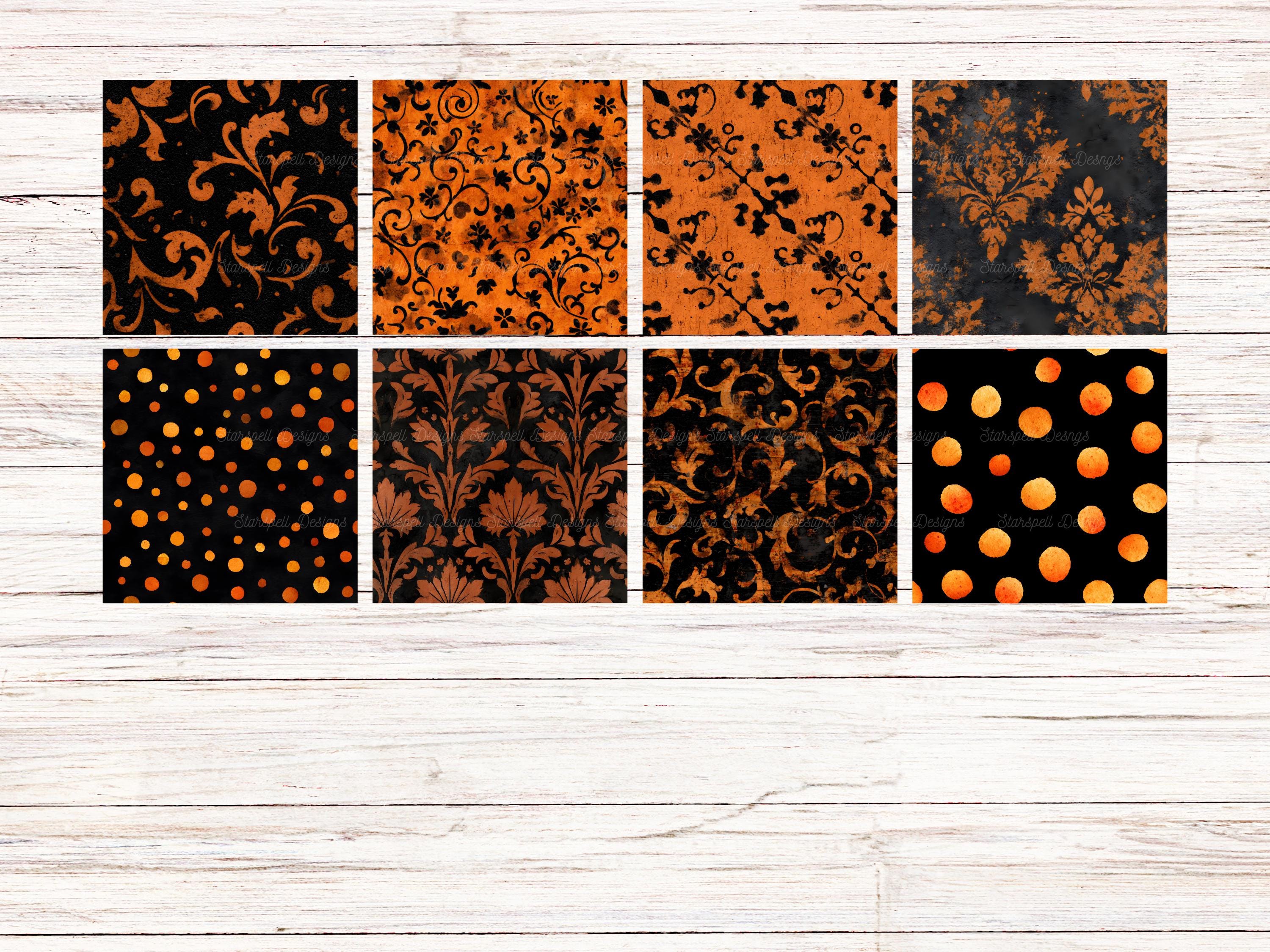 Vintage Halloween Seamless Digital Papers | 20 Distressed Black ...