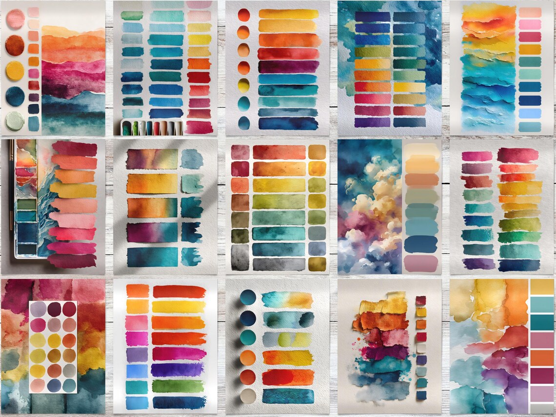 Swatchbook Color Palette Journal Pages | 70 Printable Color Study Pages ...