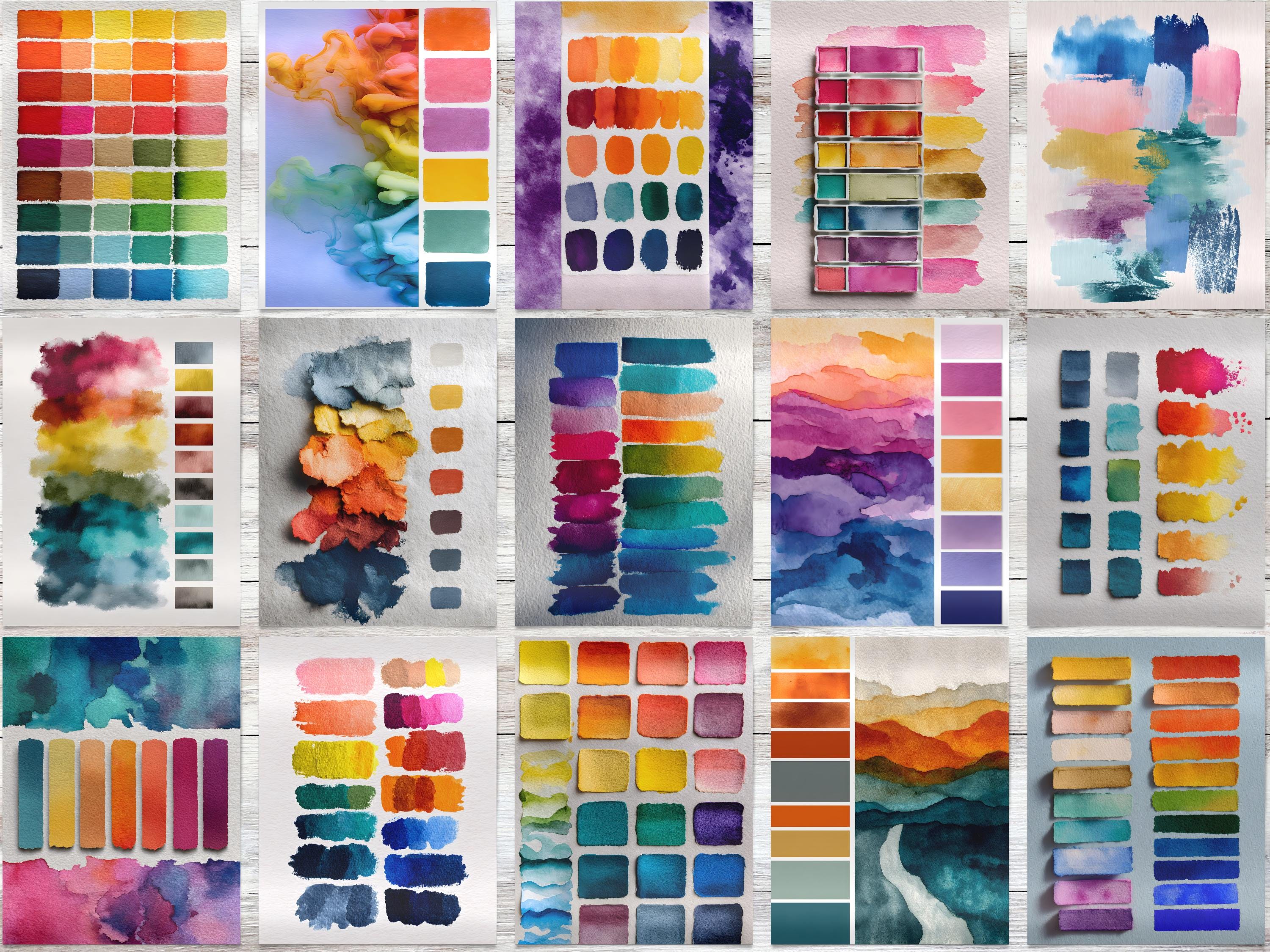 Color Background Journal Swatchbook Color Palette Journal Pages | 70 Printable Color Study Pages ...