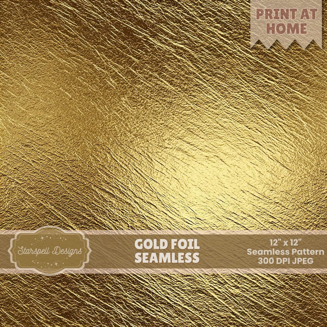 Gold Foil Seamless Pattern | Metallic Gold Texture, Luxury Crinkled ...