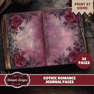 Gothic Romance Junk Journal Pages: Vintage Ephemera Kit (Digital Download)