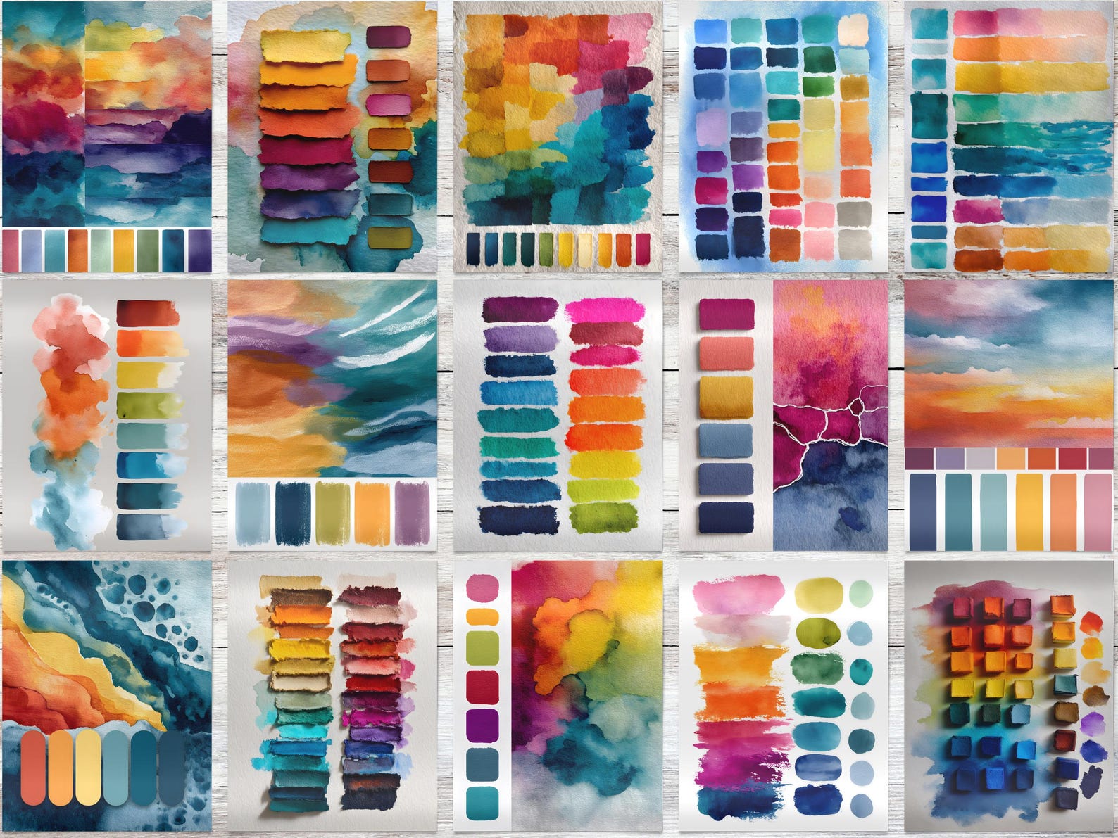 Color Background Journal Swatchbook Color Palette Journal Pages | 70 Printable Color Study Pages ...
