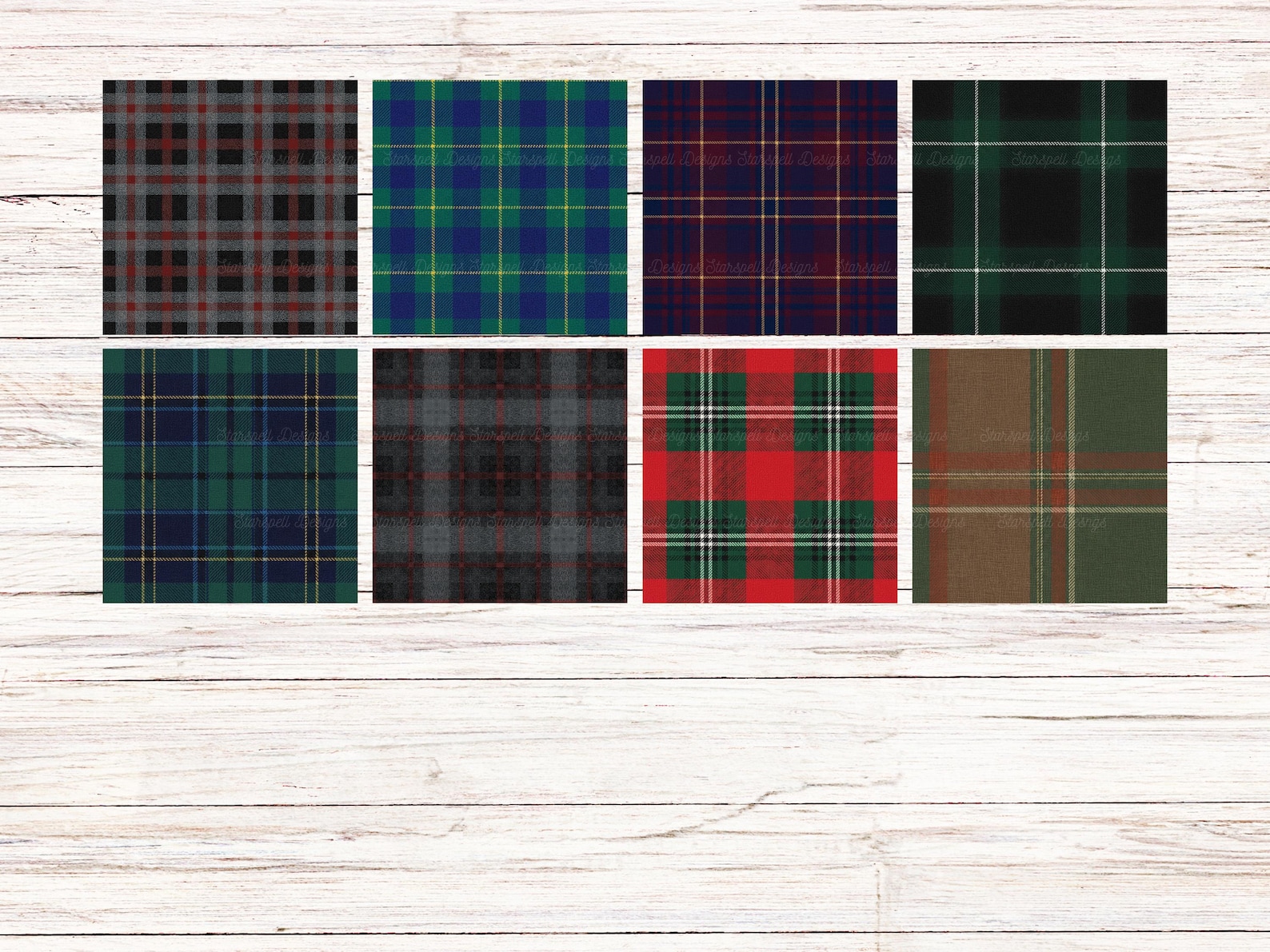 Scottish Tartan Plaid Digital Paper | Seamless Highland Kilt Patterns ...