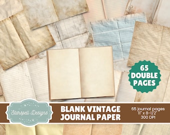 Vintage Journal Paper: 65 Aged Printable Pages for Junk Journals (Digital Download)