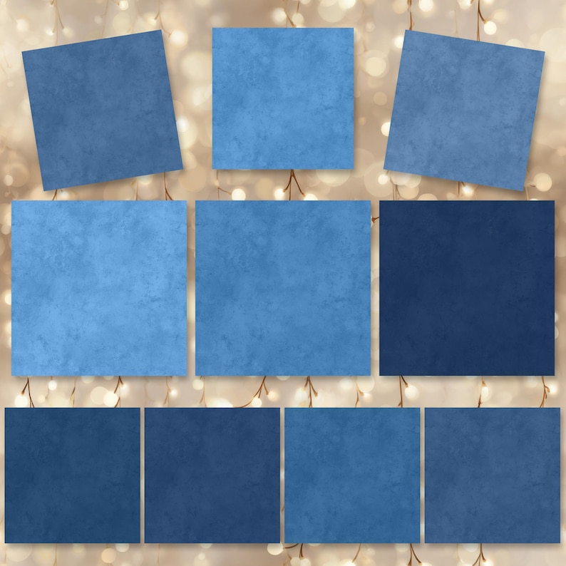 Blues Painted Paper Seamless Pattern Bundle, Blue Textured Digital ...