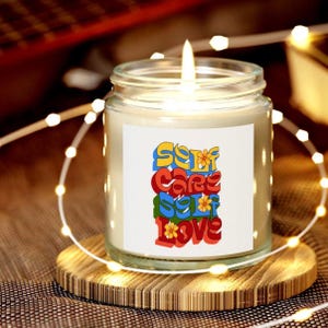 Self Care Scented Candles, Coconut Apricot Wax, Eco-Friendly Candles, Aromatherapy Gifts, Relaxation Decor, Self Love Gifts