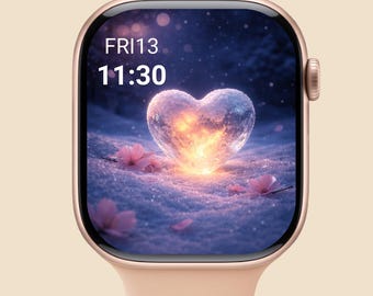 Wallpaper Apple Watch Valentine | Romantic Heart Love Design | Valentine Digital Download
