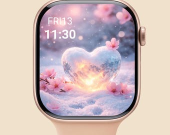 Apple Watch Wallpaper Valentine | Romantic Heart Love Design | Valentine Digital Download