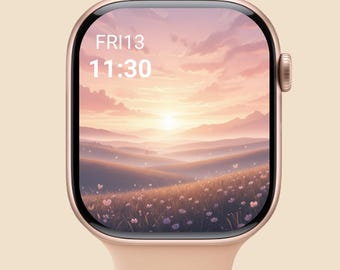 Valentine Apple Watch Wallpaper | Romantic Sunrise Love Face | Soft Minimal Valentine Digital Art