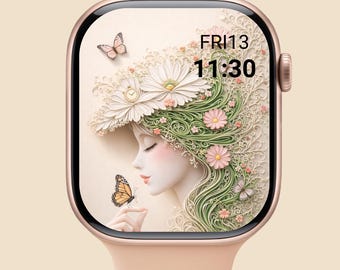 Apple Watch Wallpaper | Romantic Love Art Watch Face | Elegant Valentine Gift
