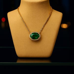Birthstone Necklace – 12 Month Gemstone Pendant, Gold Chain Jewellery, Personalised Gift for Her