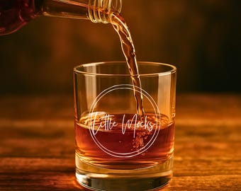 Whiskey Glass Mockup: 10.5 oz Whiskey Glass, Printify Print On Demand, Rocks Glass Mockup, Whiskey Glass Gift Mockup (JPG)