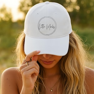 White Hat Mockup White Dad Hat Mocks Yupoong 6245CM Baseball White Female Mockup Dad Cap Mockup Female Hat Fall Mockup Summerween Hat Mock