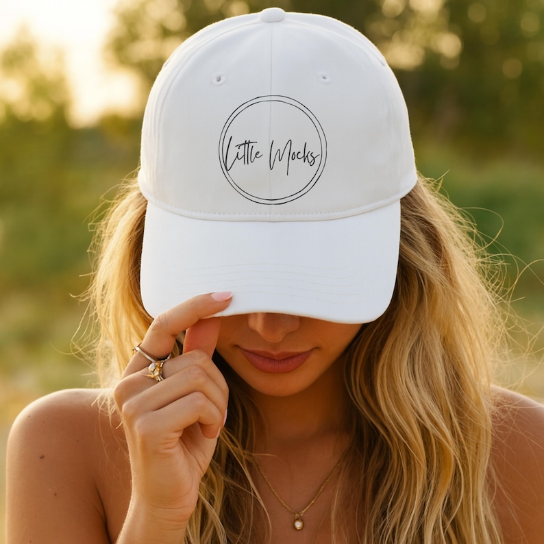 White Hat Mockup White Dad Hat Mocks Yupoong 6245CM Baseball White Female Mockup Dad Cap Mockup Female Hat Fall Mockup Summerween Hat Mock