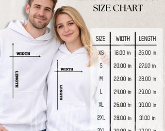 Lane Seven LS16001 Size Chart: Urban Pullover Hoodie, Unisex