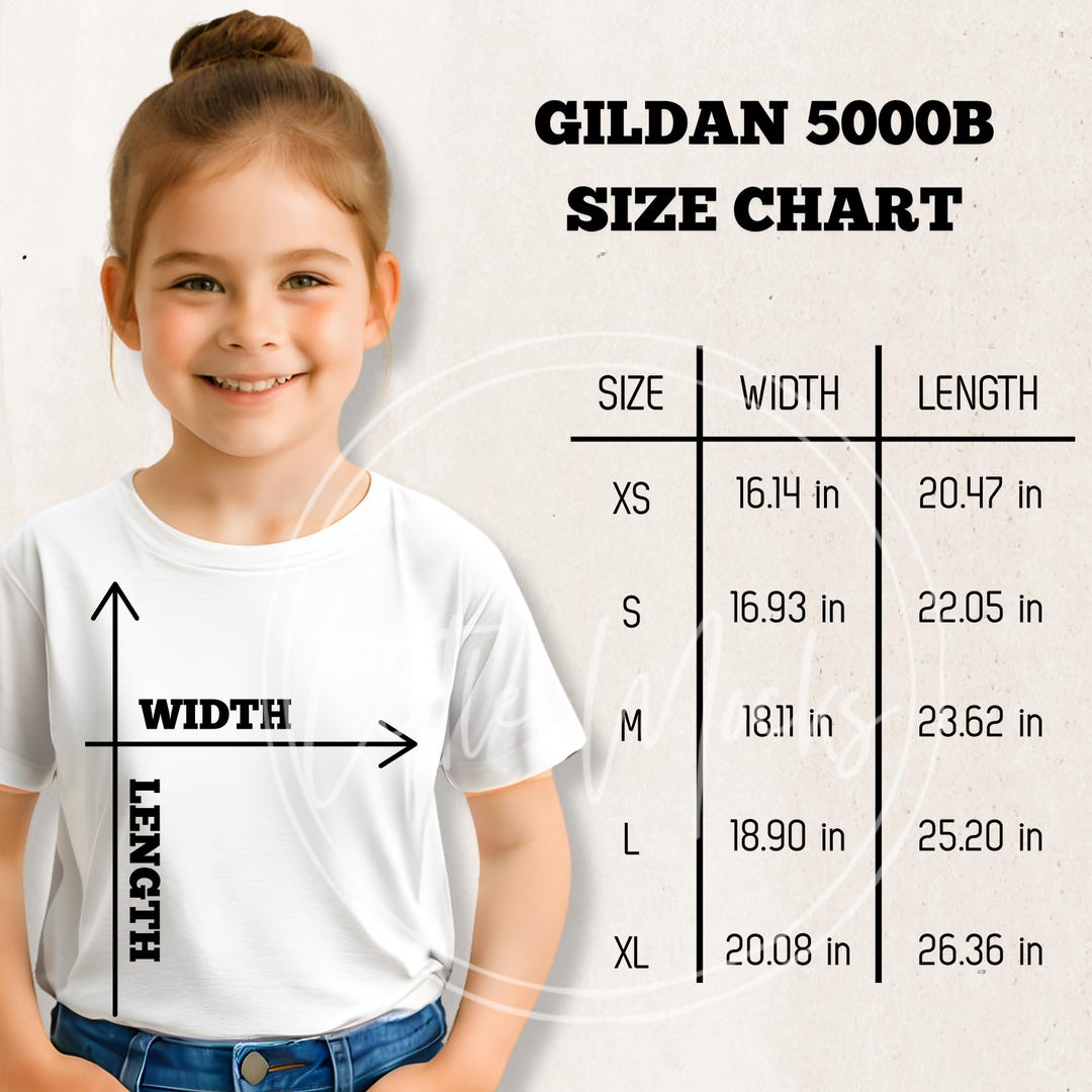 5000B Size Chart 5000B Mockup Gildan 5000B Size Chart Gildan 5000B