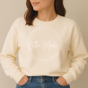 Ivory Comfort Colors C1466, C1566 Sweatshirt Mockup: Unisex Crewneck Mock-up JPG File