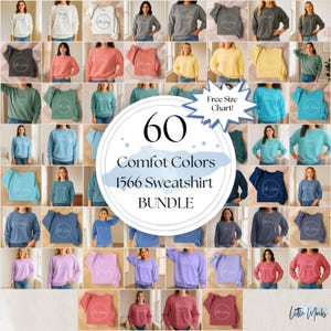 Comfort Colors C1566 Sweatshirt Mockup Bundle | C1566 Crewneck Mock-up Bundle | C1566 Flay Lay Bundle | Neutral Casual Simple Mockups CC1566