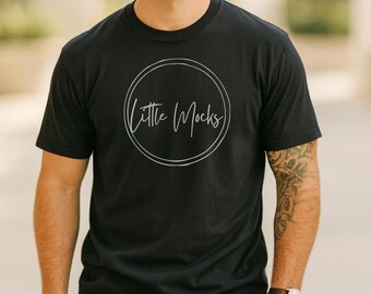 Comfortkleuren Zwart Mockup l Herenmockup Comfortkleuren 1717 l Mannelijk Model Torso Mock l Trendy eenvoudig casual T-shirt Mock-up heren voor POD