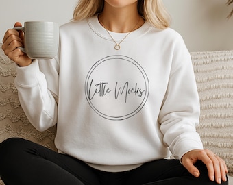 White 18000 Mockup Gildan White Sweatshirt Mock Model Mockup Gildan White 18000 Gildan Mockup Cottagecore Mocks Boho Aesthetic Fall Crewneck