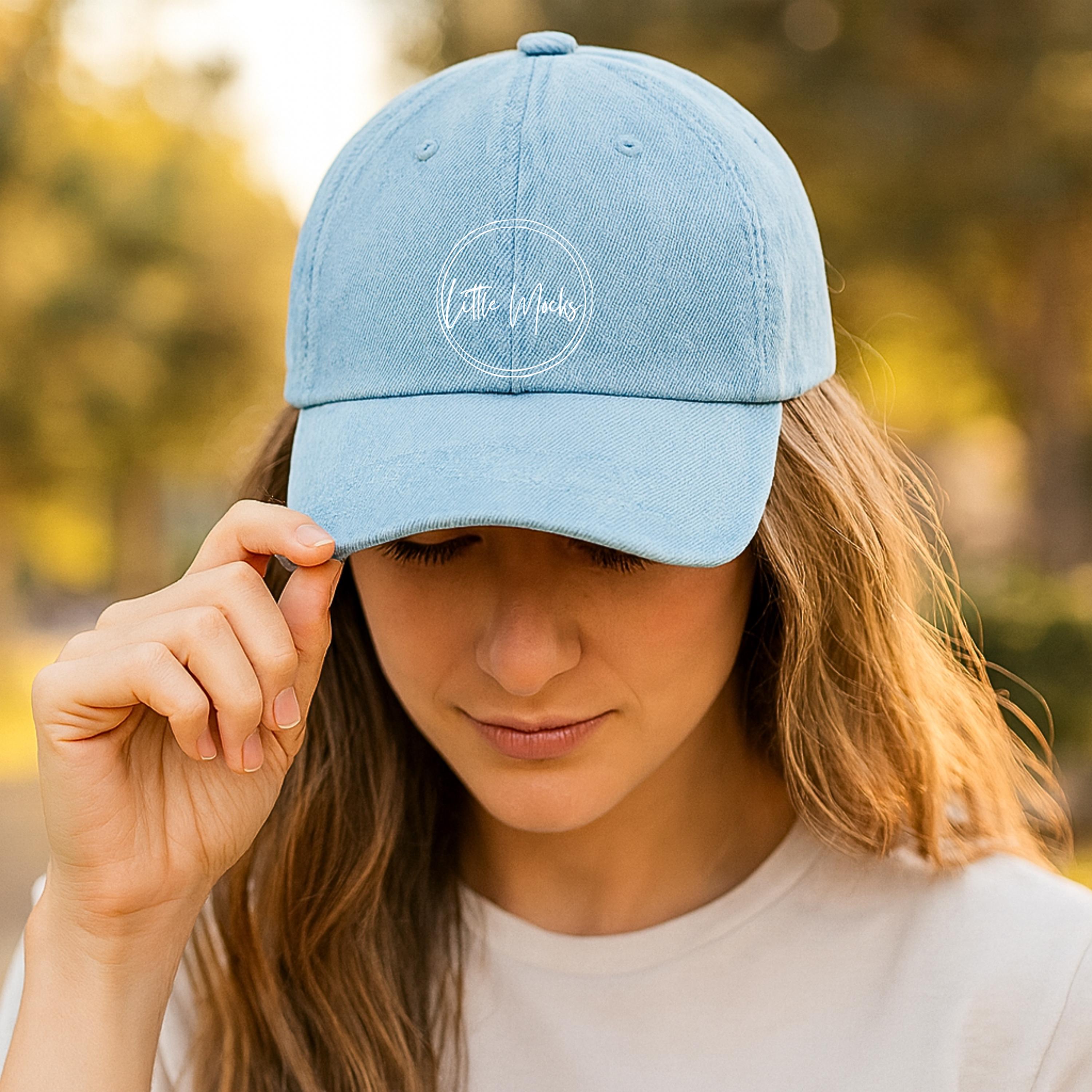 Light Blue Denim Dad Hat Mockup: Otto Cap 18-204 Baseball Cap (JPG