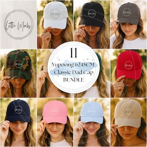 Yupoong Classic Dad Cap Mockup Bundle Dad Hat Mocks Yupoong 6245CM Female Dad Hat Templates 6245CM Dad Cap Mockup Dat Hat Mockups Summerween