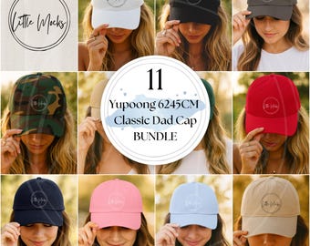 Yupoong Classic Dad Cap Mockup Bundle Dad Hat Mocks Yupoong 6245CM Female Dad Hat Templates 6245CM Dad Cap Mockup Dat Hat Mockups Summerween