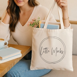 Cozy Cafe Tote Bag Mockup: Boho Bookish Cotton Canvas Totebag Mock-up (JPG File)