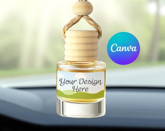 Car Diffuser Mockup: Canva Template, White Label Air Freshener Template, Reed Fresh Scent Diffusor Mock Up