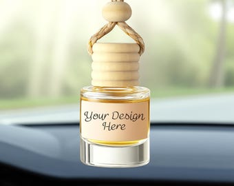 Car Diffuser Mockup: White Label Air Freshener Template, Reed Fresh Scent Diffusor Mock Up (JPG)