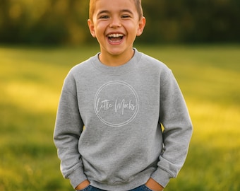 Sport Grey Gildan 18000B Sweatshirt Mockup: G180 Gray Kids Cotton Youth Crewneck Sweater, Boho Boys Mockup Gildan 18000B Pullover POD