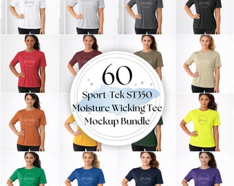 Sport-Tek ST350 Mockup Bundle: Women's Sport Tek Moisture Wicking Tee Mocks (JPG Files)