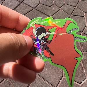 Demon Soldier Sticker! 3 inch holographic stickers