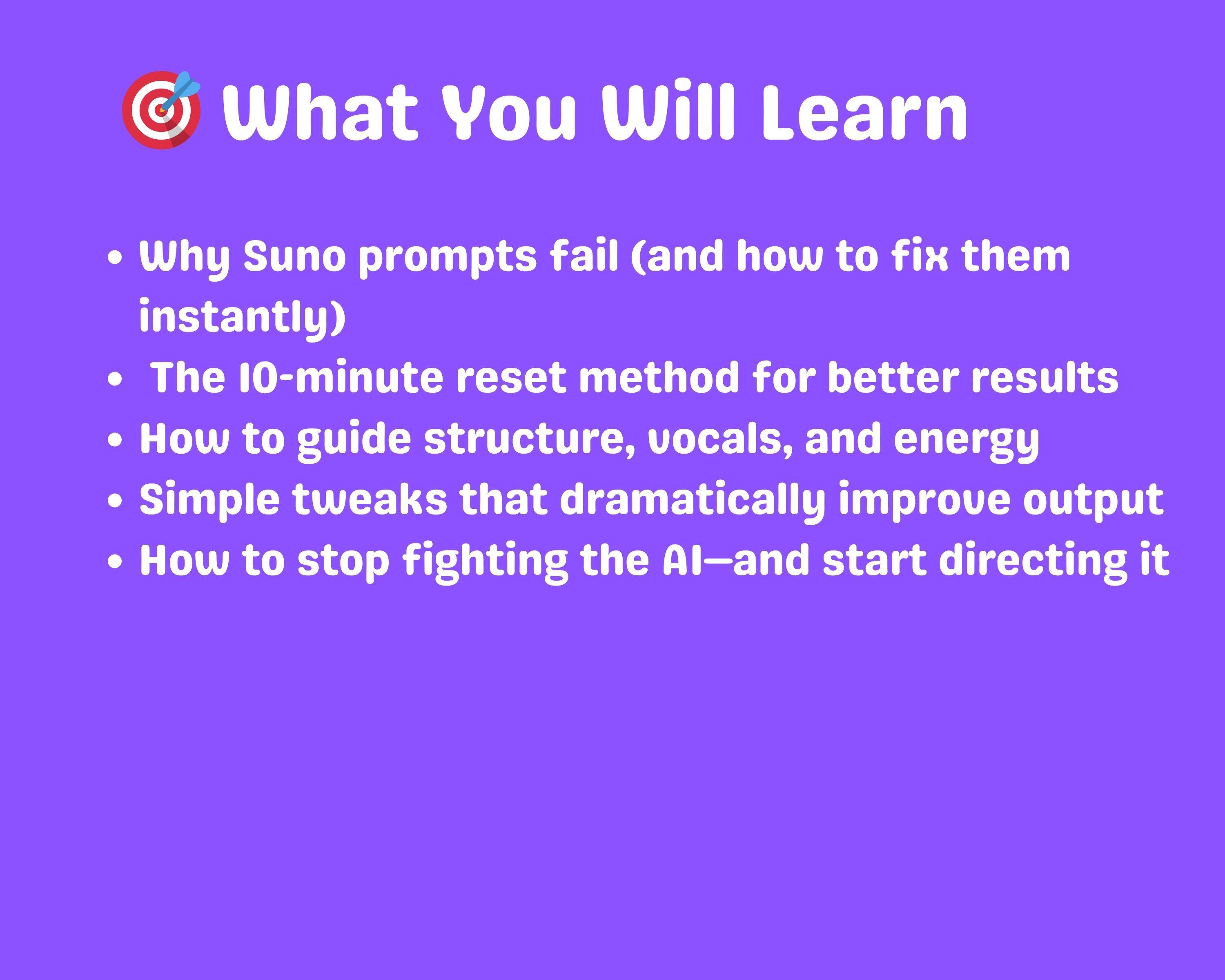 Suno AI Guide – the 10-minute Prompt Reset | Fix Bad Generations Fast ...
