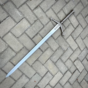 Custom Handmade Scottish Claymore Sword | J2 Steel Highland Medieval Sword with Black Finish | Personalized Gift for Groomsmen & Birthday