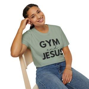 Gym and Jesus Christian Fitness T-Shirt: Softstyle Activewear