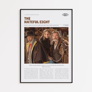 The Hateful Eight, Quentin Tarantino, Retro Movie Poster, Custom Movie Poster